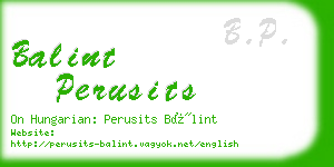 balint perusits business card